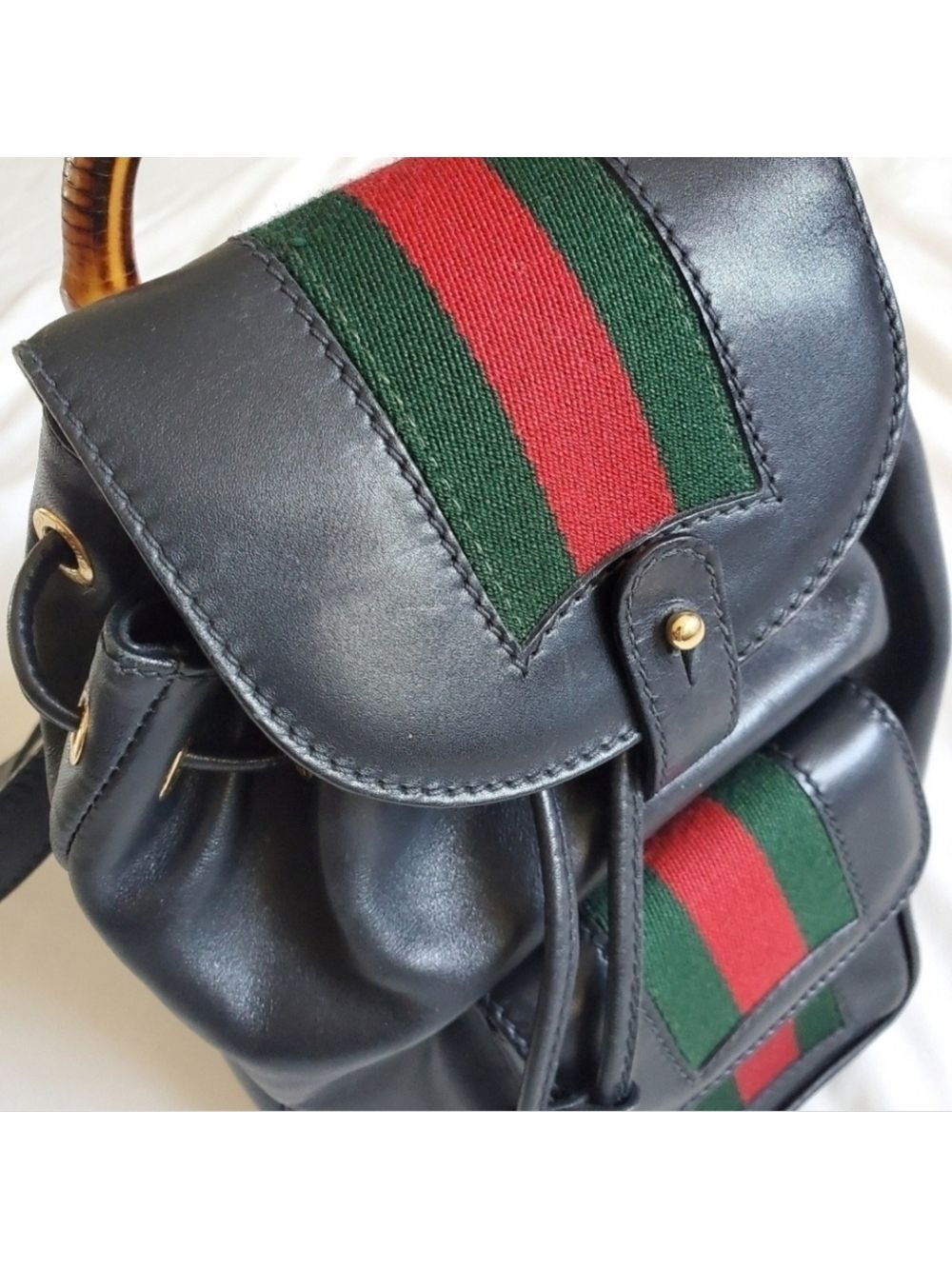 Vintage Gucci Mini Leather Backpack Bamboo Handle - Picture 16 of 16